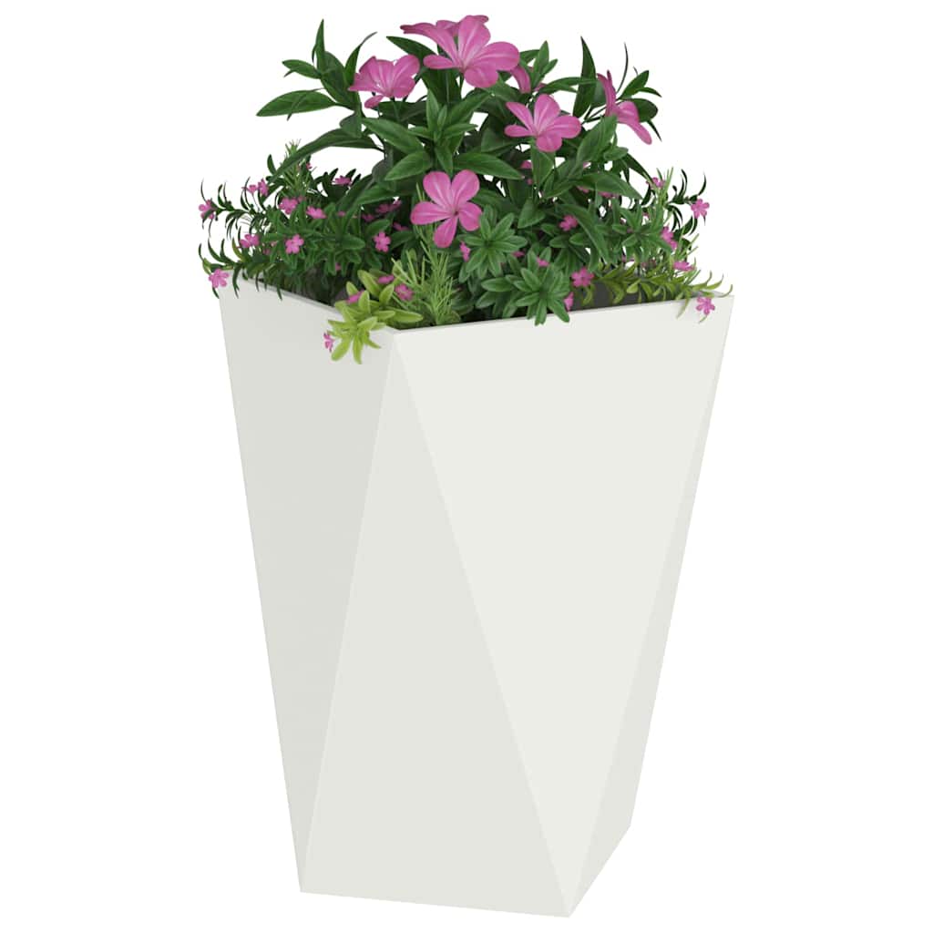 vidaXL Planter White 50 x 50 x 75 cm Steel 3
