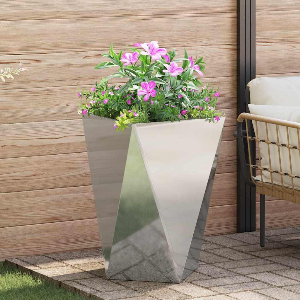vidaXL Planter Silver 50 x 50 x 75 cm Galvanised Steel 1