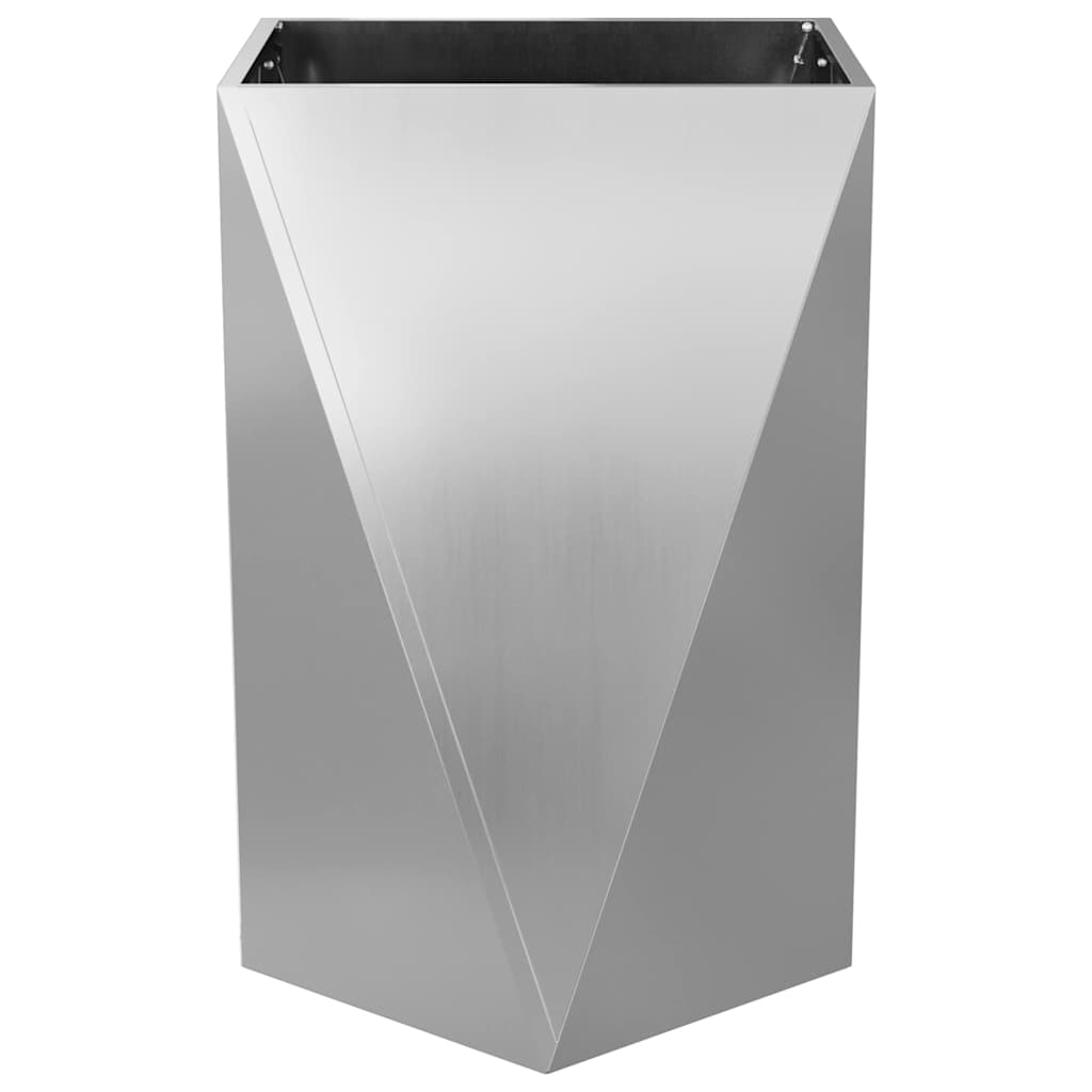 vidaXL Planter Silver 50 x 50 x 75 cm Galvanised Steel 5