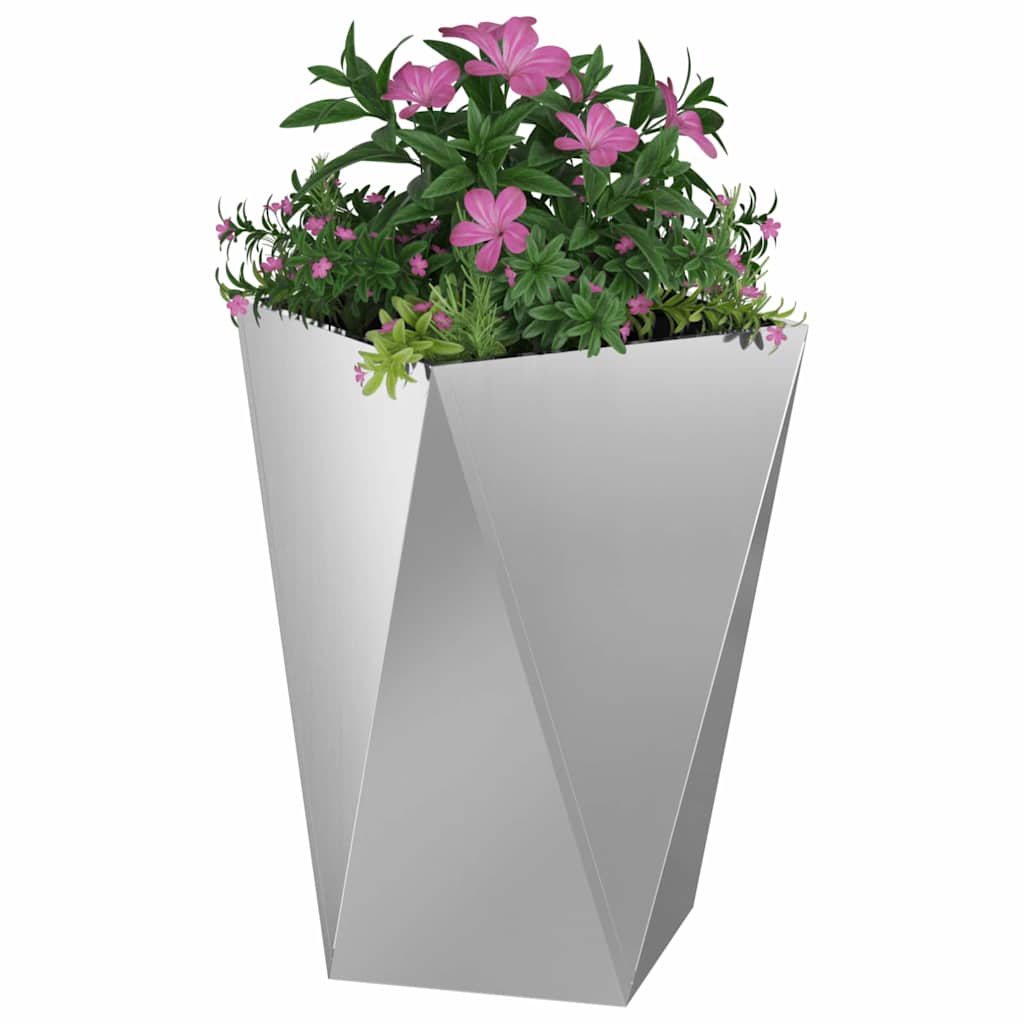 vidaXL Planter Silver 50 x 50 x 75 cm Galvanised Steel 3