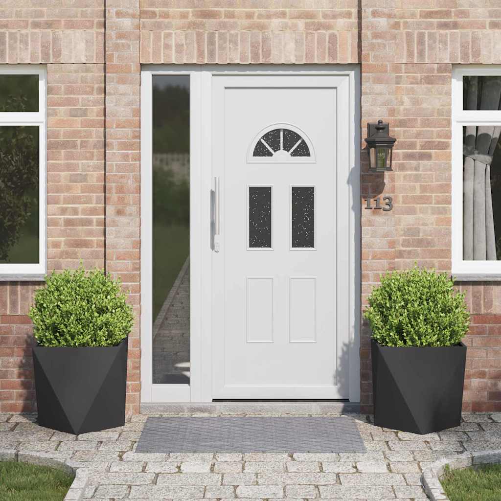 vidaXL Planter 2 pcs Black 50 x 50 x 50 cm Steel 1