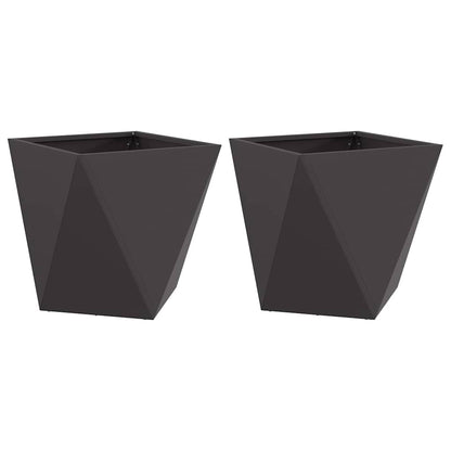vidaXL Planter 2 pcs Black 50 x 50 x 50 cm Steel 2