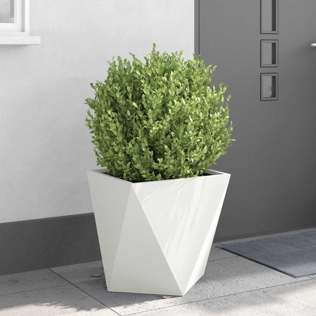 vidaXL Planter White 50 x 50 x 50 cm Steel 4