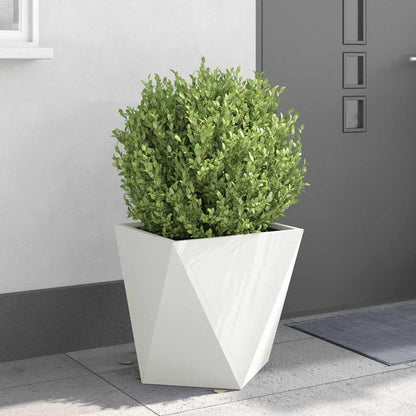 vidaXL Planter White 50 x 50 x 50 cm Steel 4