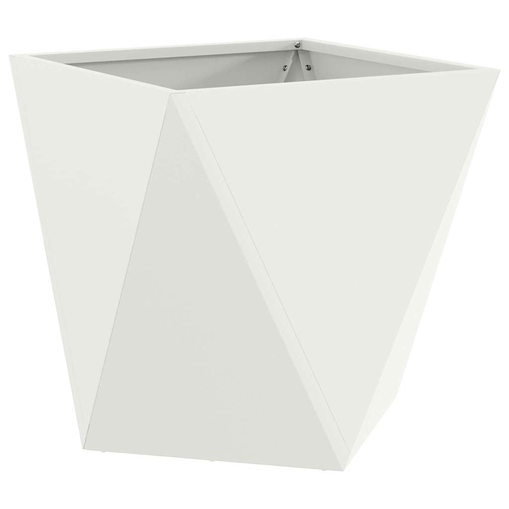 vidaXL Planter White 50 x 50 x 50 cm Steel 2