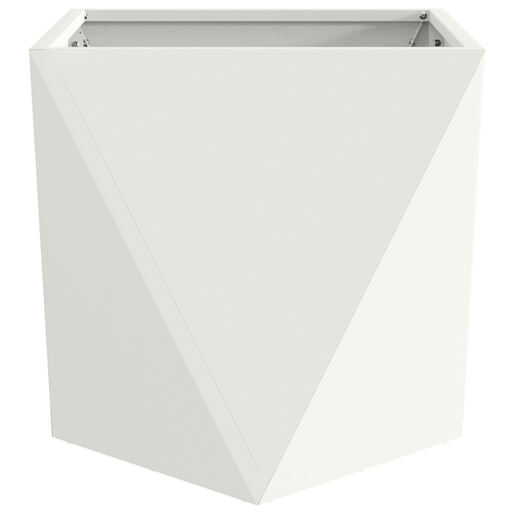 vidaXL Planter White 50 x 50 x 50 cm Steel 5