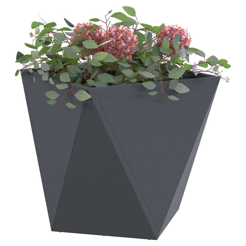 vidaXL Planter 2 pcs Anthracite 50 x 50 x 50 cm Steel 3