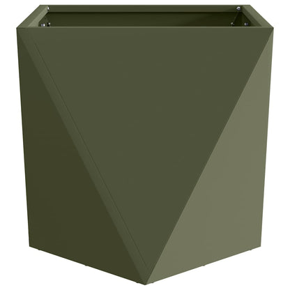 vidaXL Planter Olive Green 50 x 50 x 50 cm Steel 5