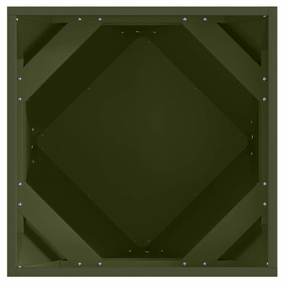 vidaXL Planter Olive Green 50 x 50 x 50 cm Steel 6