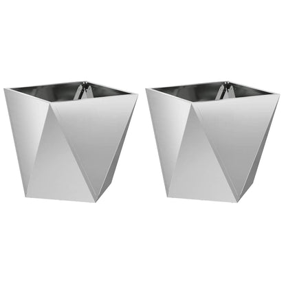 vidaXL Planter 2 pcs Silver 50 x 50 x 50 cm Galvanised Steel 2