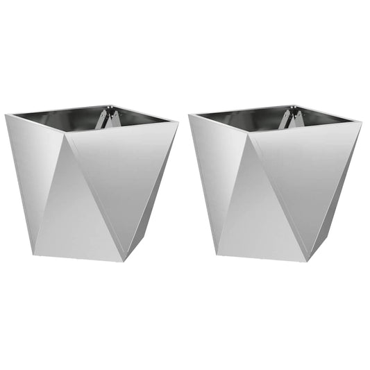 vidaXL Planter 2 pcs Silver 50 x 50 x 50 cm Galvanised Steel 2