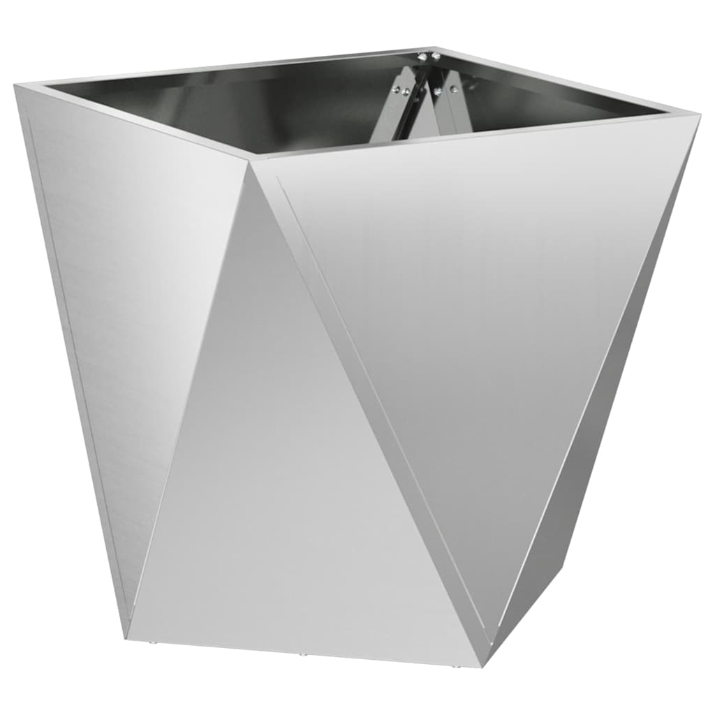 vidaXL Planter 2 pcs Silver 50 x 50 x 50 cm Galvanised Steel 5