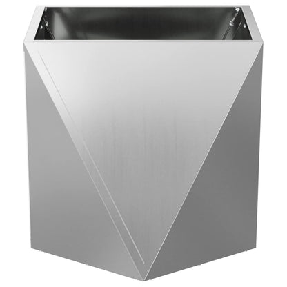 vidaXL Planter 2 pcs Silver 50 x 50 x 50 cm Galvanised Steel 6