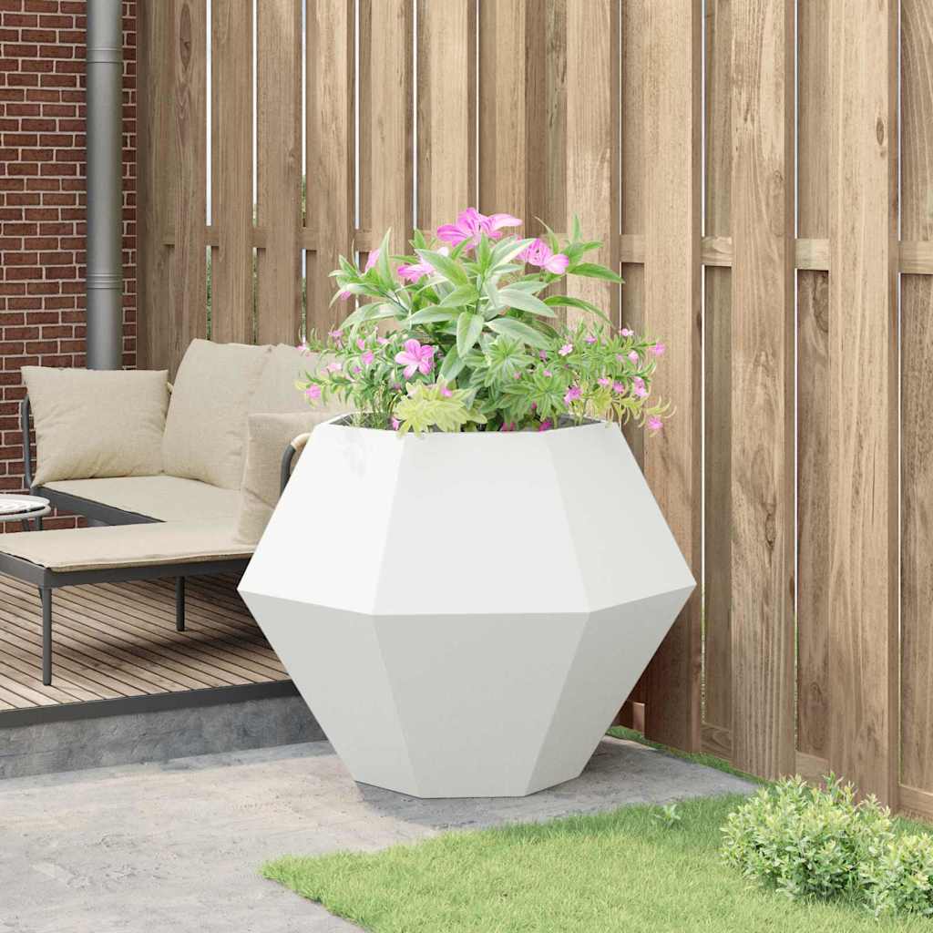 vidaXL Planter White 100 x 100 x 80 cm Steel 4