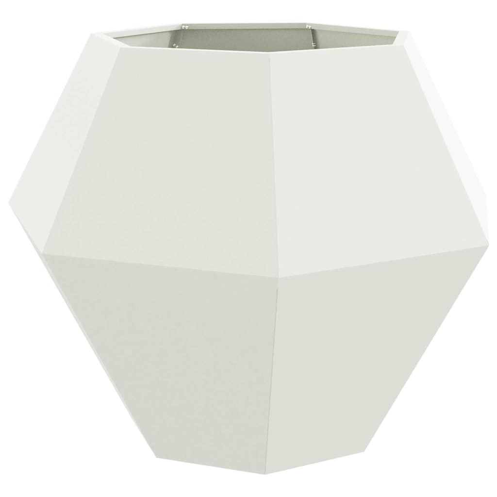 vidaXL Planter White 100 x 100 x 80 cm Steel 2