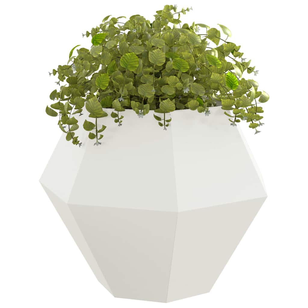 vidaXL Planter White 100 x 100 x 80 cm Steel 3