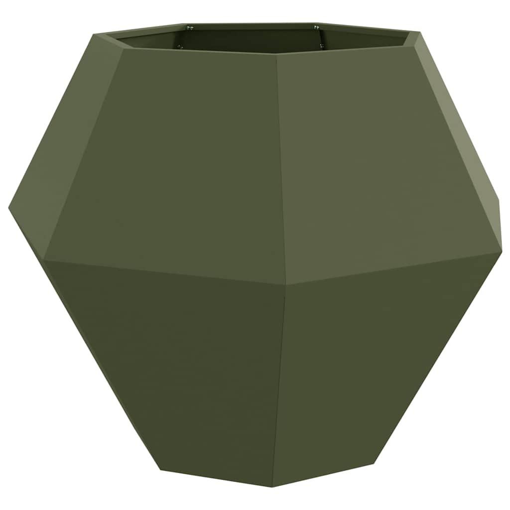 vidaXL Planter Olive Green 100 x 100 x 80 cm Steel 2