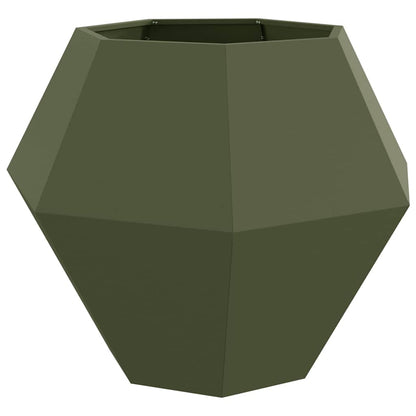 vidaXL Planter Olive Green 100 x 100 x 80 cm Steel 2