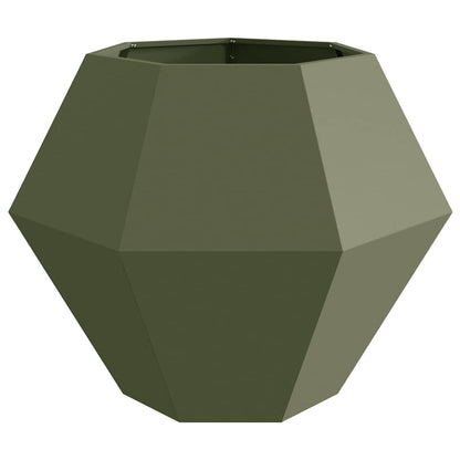 vidaXL Planter Olive Green 100 x 100 x 80 cm Steel 5
