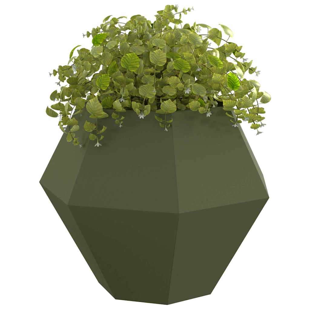 vidaXL Planter Olive Green 100 x 100 x 80 cm Steel 3