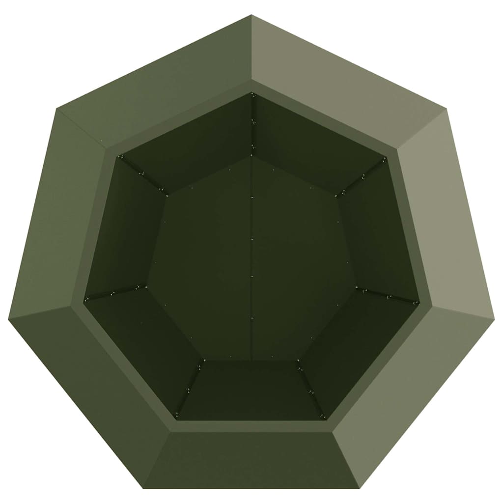 vidaXL Planter Olive Green 100 x 100 x 80 cm Steel 6