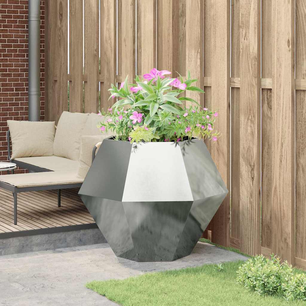 vidaXL Planter Silver 100 x 100 x 80 cm Galvanised Steel 4