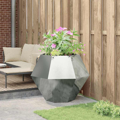 vidaXL Planter Silver 100 x 100 x 80 cm Galvanised Steel 4