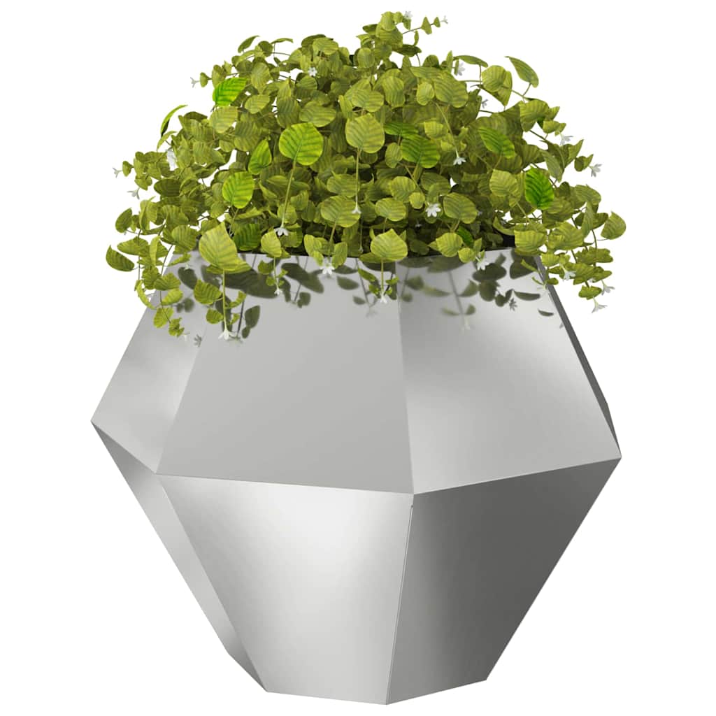 vidaXL Planter Silver 100 x 100 x 80 cm Galvanised Steel 3