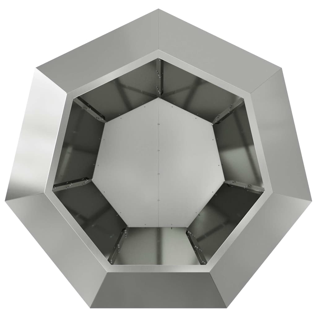 vidaXL Planter Silver 100 x 100 x 80 cm Galvanised Steel 6