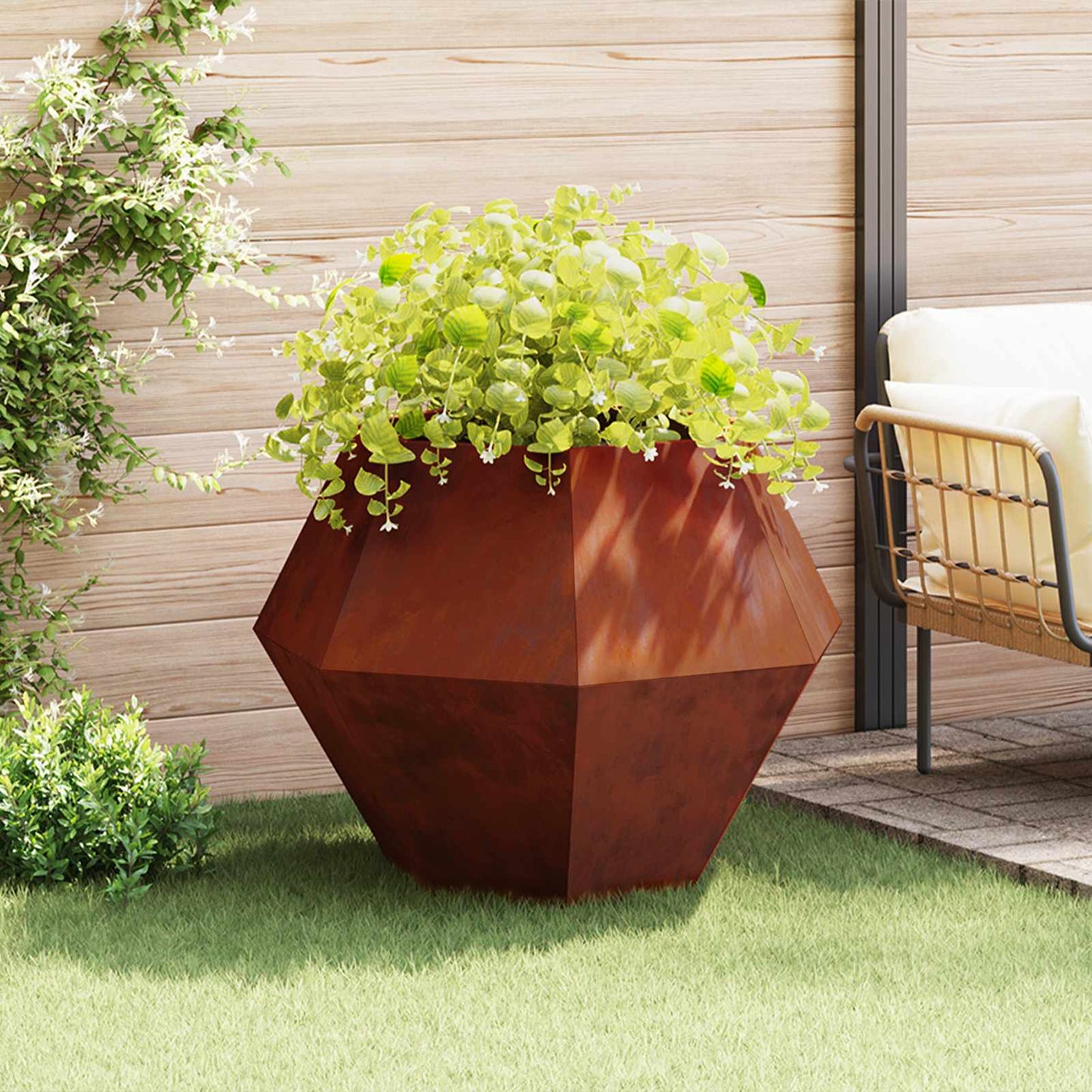 vidaXL Planter Rusty 100 x 100 x 80 cm Weathering Steel 1
