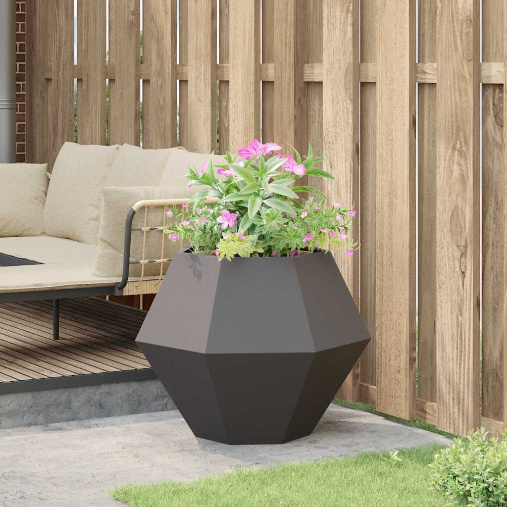 vidaXL Planter Black 75 x 75 x 60 cm Steel 4