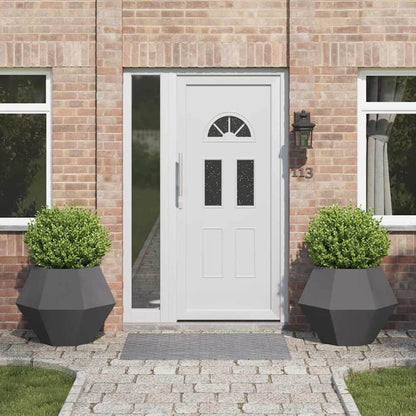 Planter 75 x 75 x 60 cm Steel 2 pcs Black