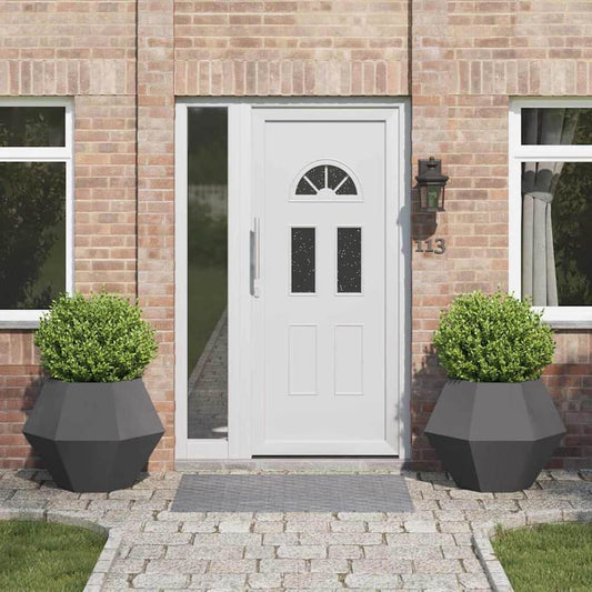 Planter 75 x 75 x 60 cm Steel 2 pcs Black