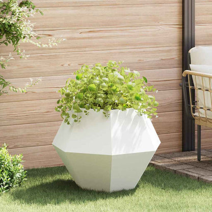 vidaXL Planter White 75 x 75 x 60 cm Steel 1