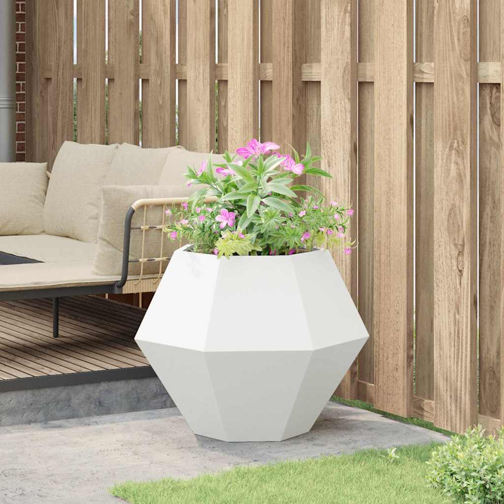 vidaXL Planter White 75 x 75 x 60 cm Steel 4