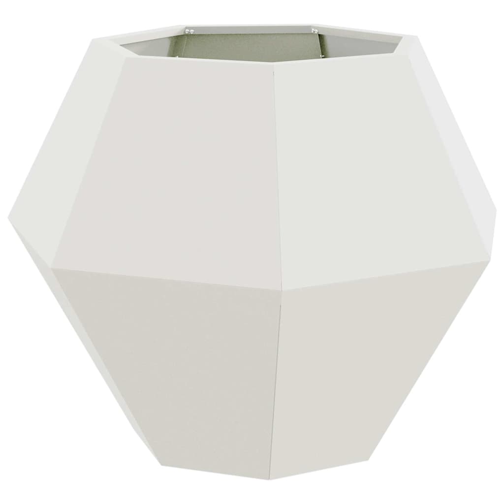 vidaXL Planter White 75 x 75 x 60 cm Steel 2