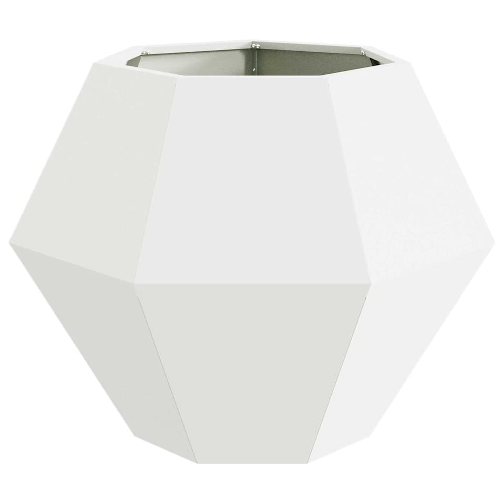 vidaXL Planter White 75 x 75 x 60 cm Steel 5