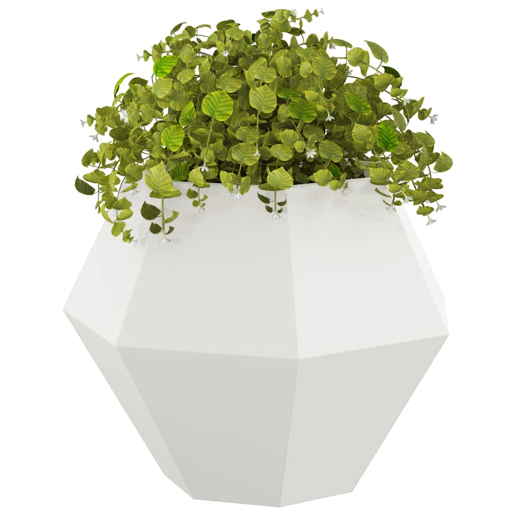 vidaXL Planter White 75 x 75 x 60 cm Steel 3