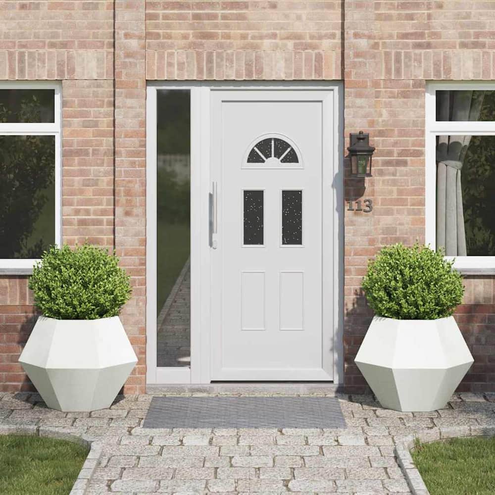 Planter 75 x 75 x 60 cm Steel 2 pcs White