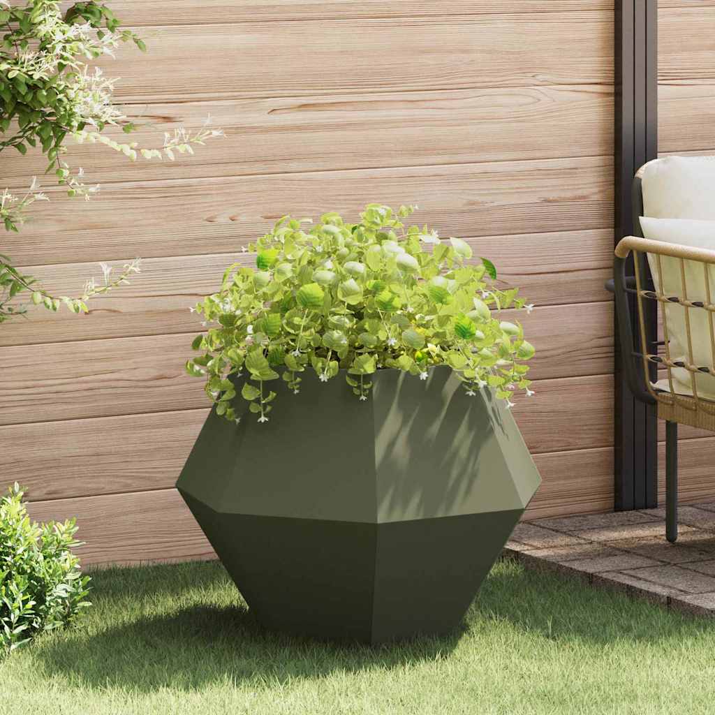 vidaXL Planter Olive Green 75 x 75 x 60 cm Steel 1