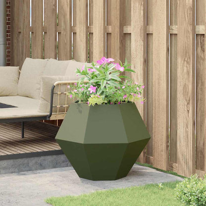 vidaXL Planter Olive Green 75 x 75 x 60 cm Steel 4