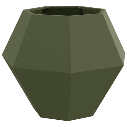 vidaXL Planter Olive Green 75 x 75 x 60 cm Steel 2