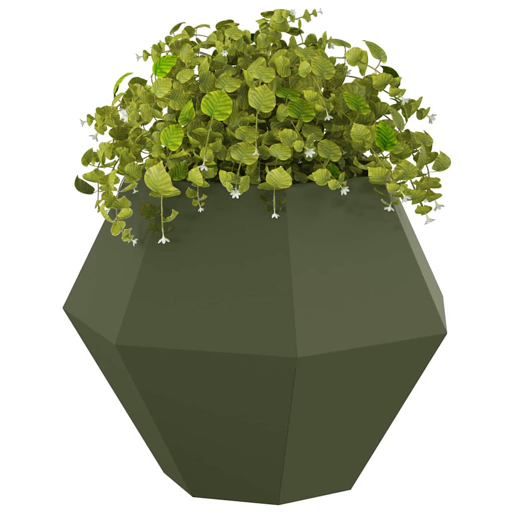 vidaXL Planter Olive Green 75 x 75 x 60 cm Steel 3