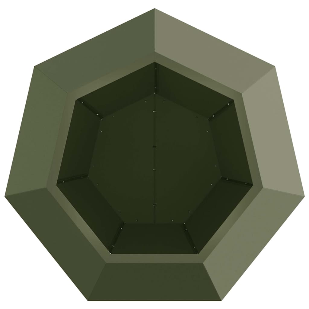 vidaXL Planter Olive Green 75 x 75 x 60 cm Steel 6