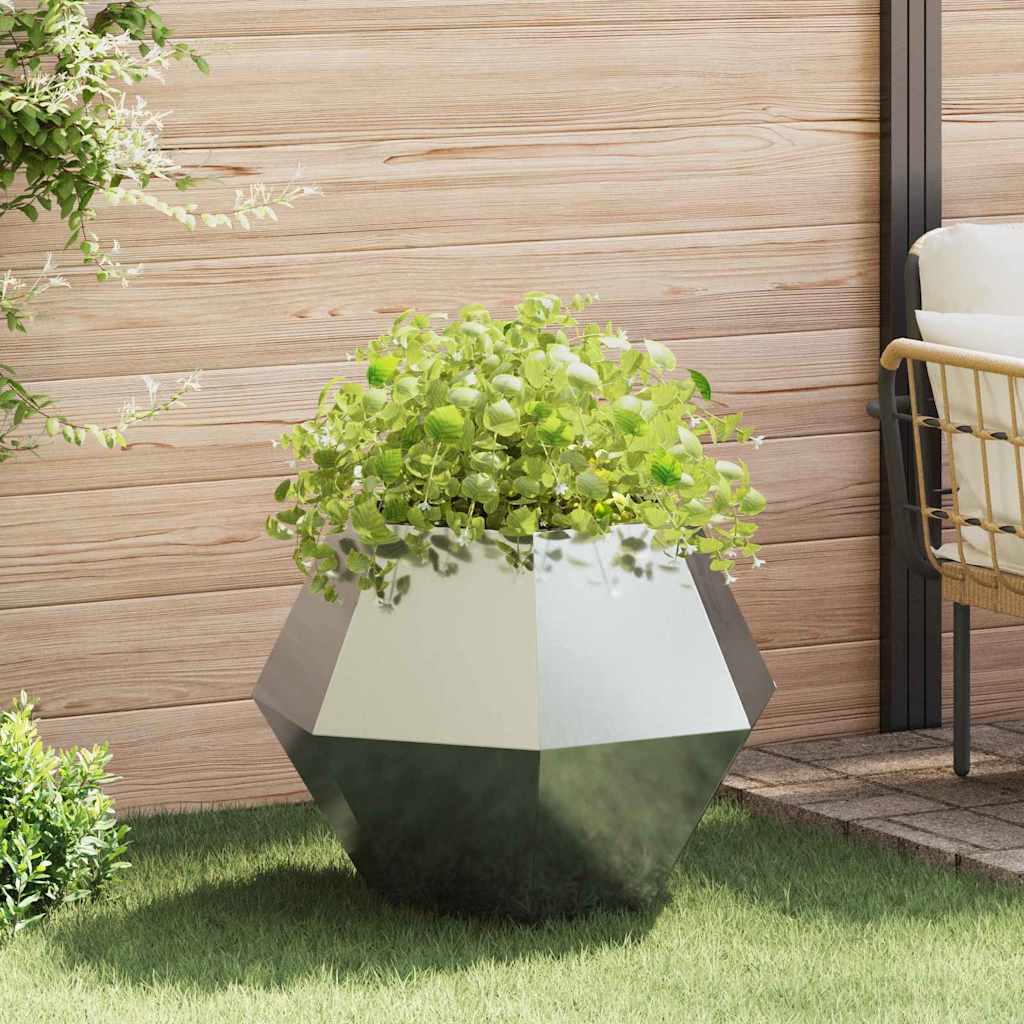 vidaXL Planter Silver 75 x 75 x 60 cm Galvanised Steel 1