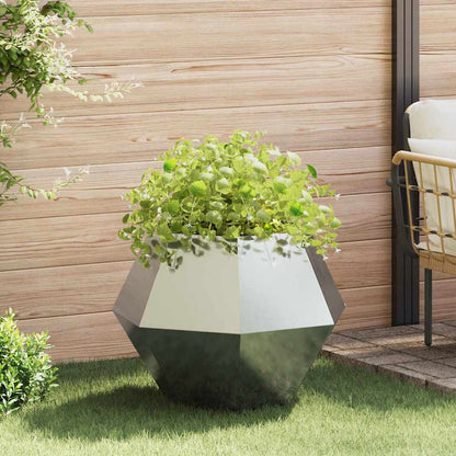 vidaXL Planter Silver 75 x 75 x 60 cm Galvanised Steel 1