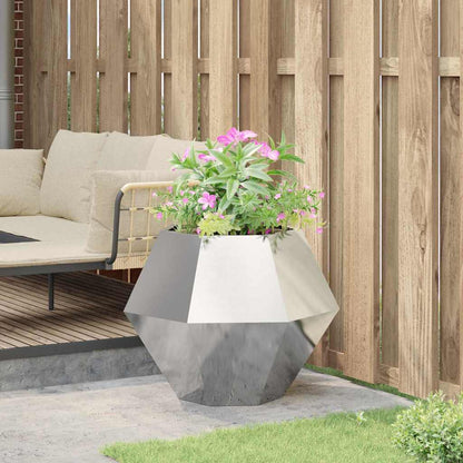 vidaXL Planter Silver 75 x 75 x 60 cm Galvanised Steel 4