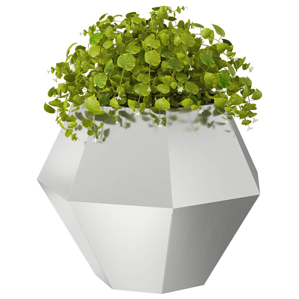 vidaXL Planter Silver 75 x 75 x 60 cm Galvanised Steel 3