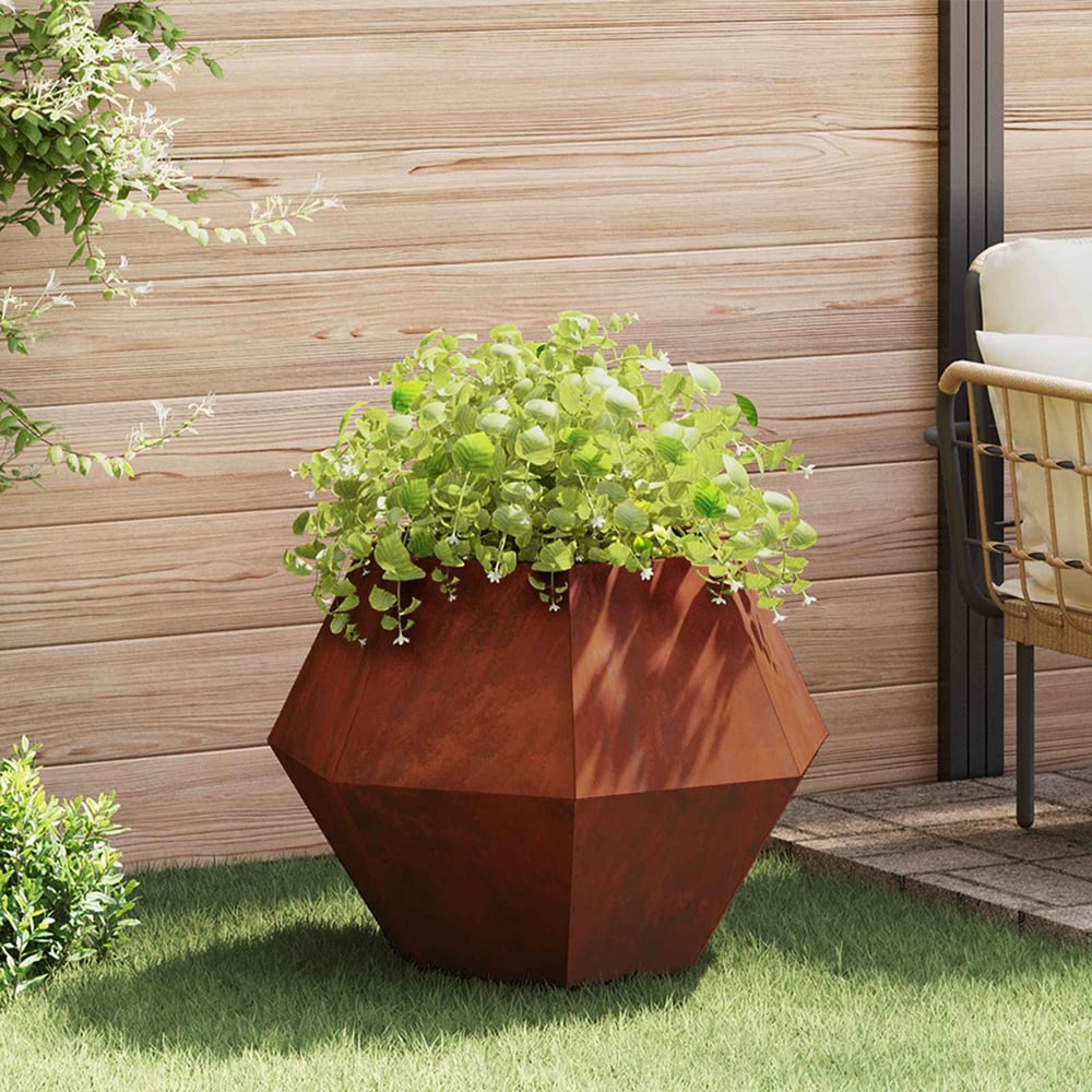 Planter 75 x 75 x 60 cm Steel 2 pcs Weathering steel