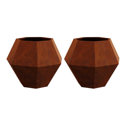 Planter 75 x 75 x 60 cm Steel 2 pcs Weathering steel